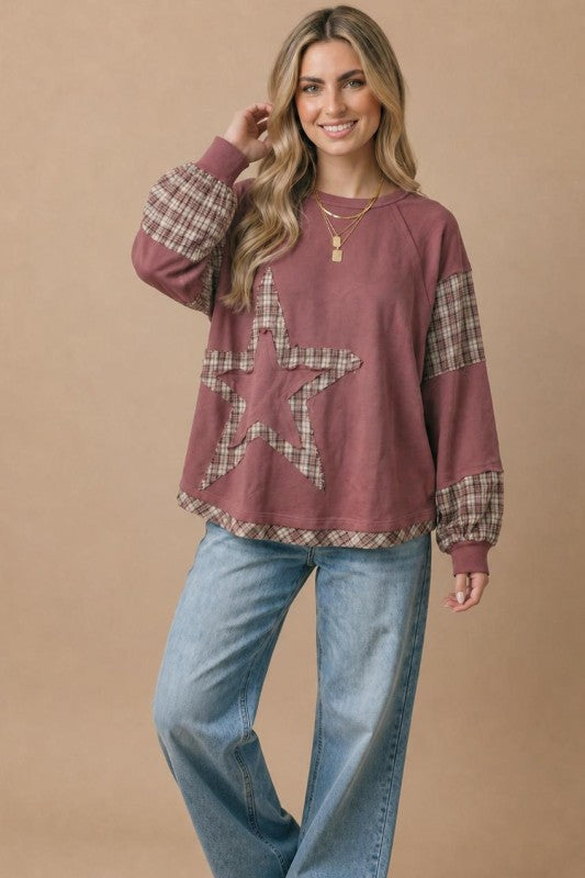Haptics Starry Eyed Pullover Sweatshirt Tops