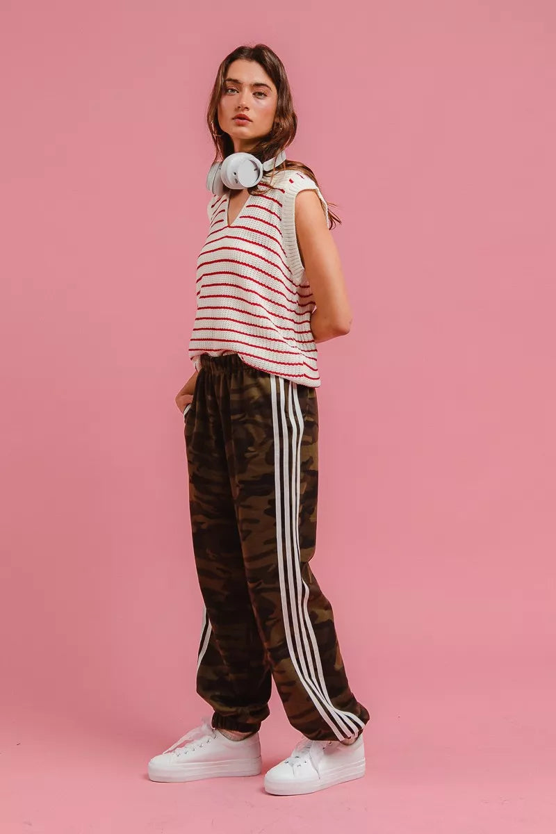 BiBi Side Lines Camouflage Track Pants