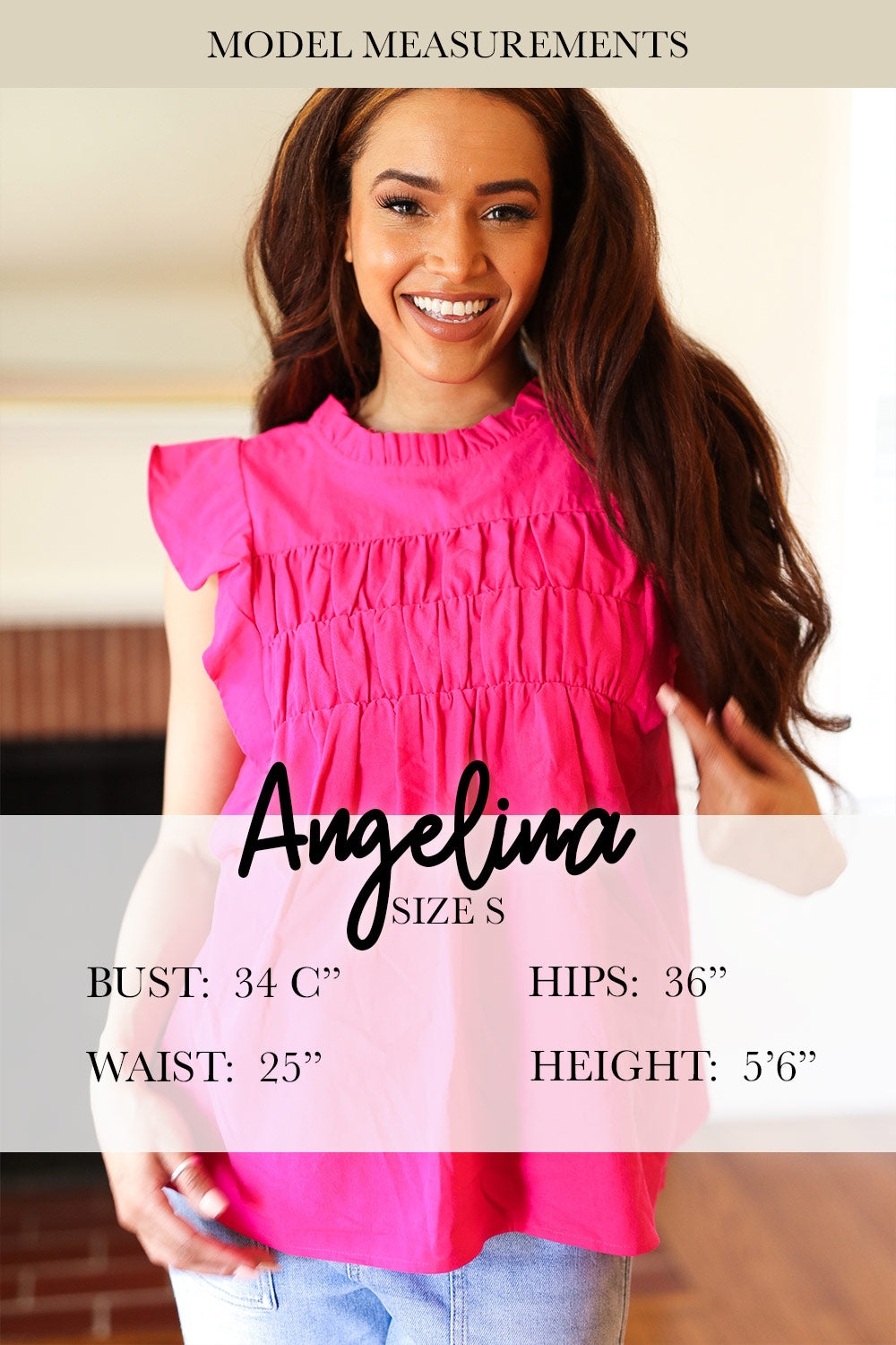Haptics Pink Floral Yoke Flutter Sleeve Keyhole Back Top 2024 Blow-Out Sale