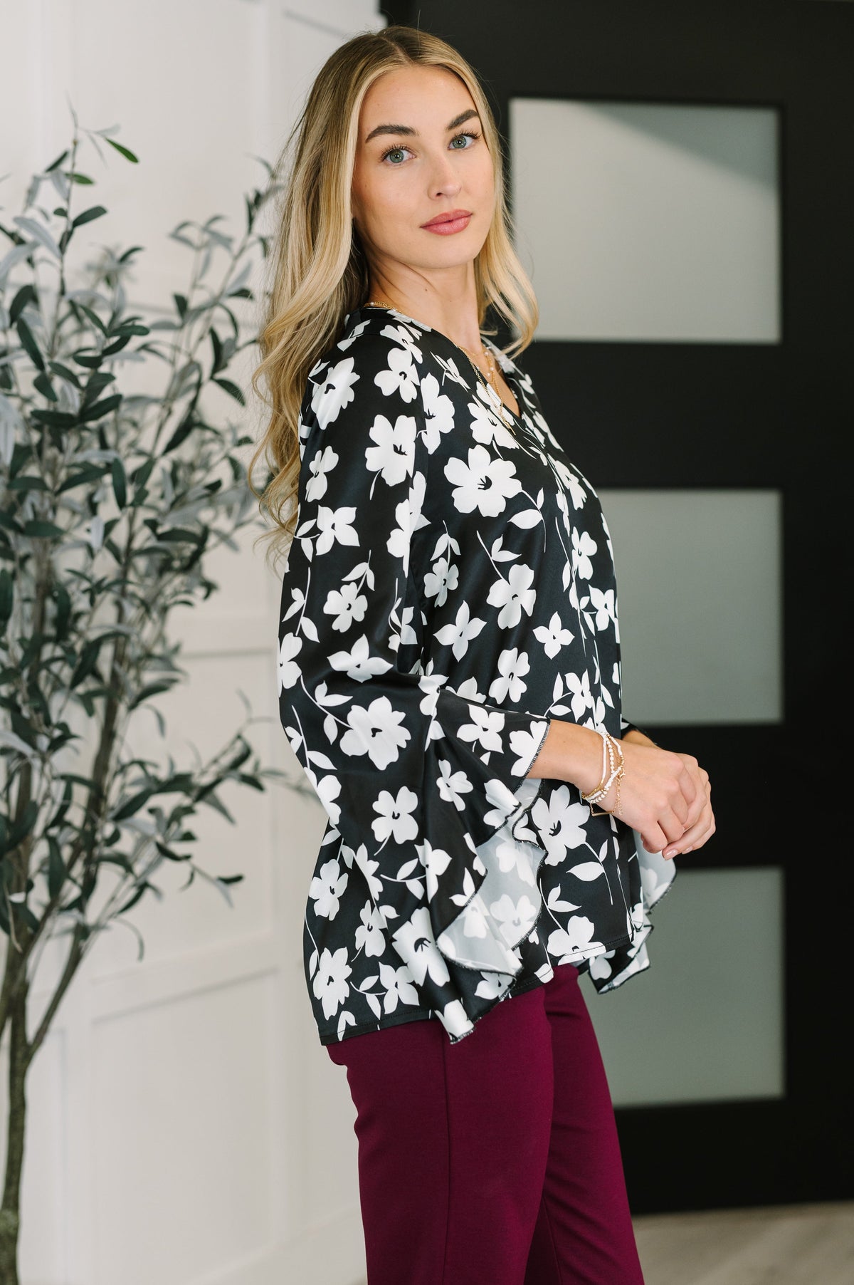 Haptics Time and Time Again Floral Blouse Tops