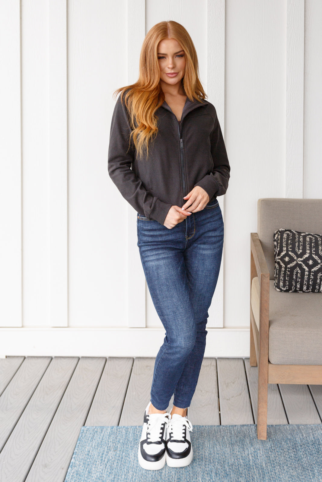 Rae Mode Where Are You Zip Up Jacket in Black Layers