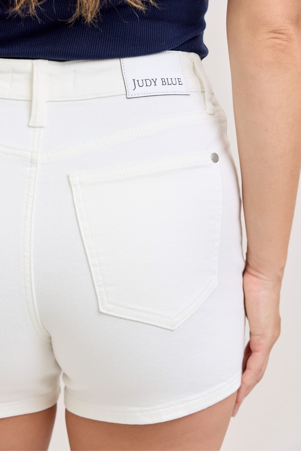 Judy Blue White High-Waisted Slim Shorts