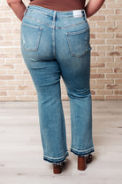 Judy Blue Isla Mid Rise Distressed Released Hem Bootcut Jeans Jeans