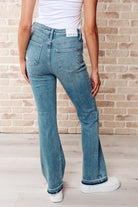 Judy Blue Isla Mid Rise Distressed Released Hem Bootcut Jeans Jeans
