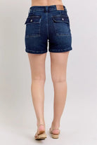Judy Blue Medium Washed High Waist Back Flap Pocket Denim Shorts