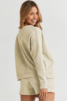Double Take Quilted Textured Long Sleeve Top and Drawstring Shorts Set in Five Colors Sets