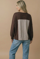 Haptics Darling Daisies Long Sleeve in Brown Tops
