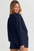 Double Take Quilted Textured Long Sleeve Top and Drawstring Shorts Set in Five Colors Sets