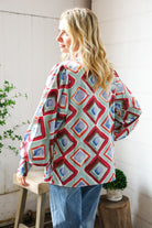 First Love Geometric V Neck Blouse Sale