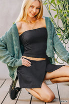 Zenana Black Wrap Front Skort