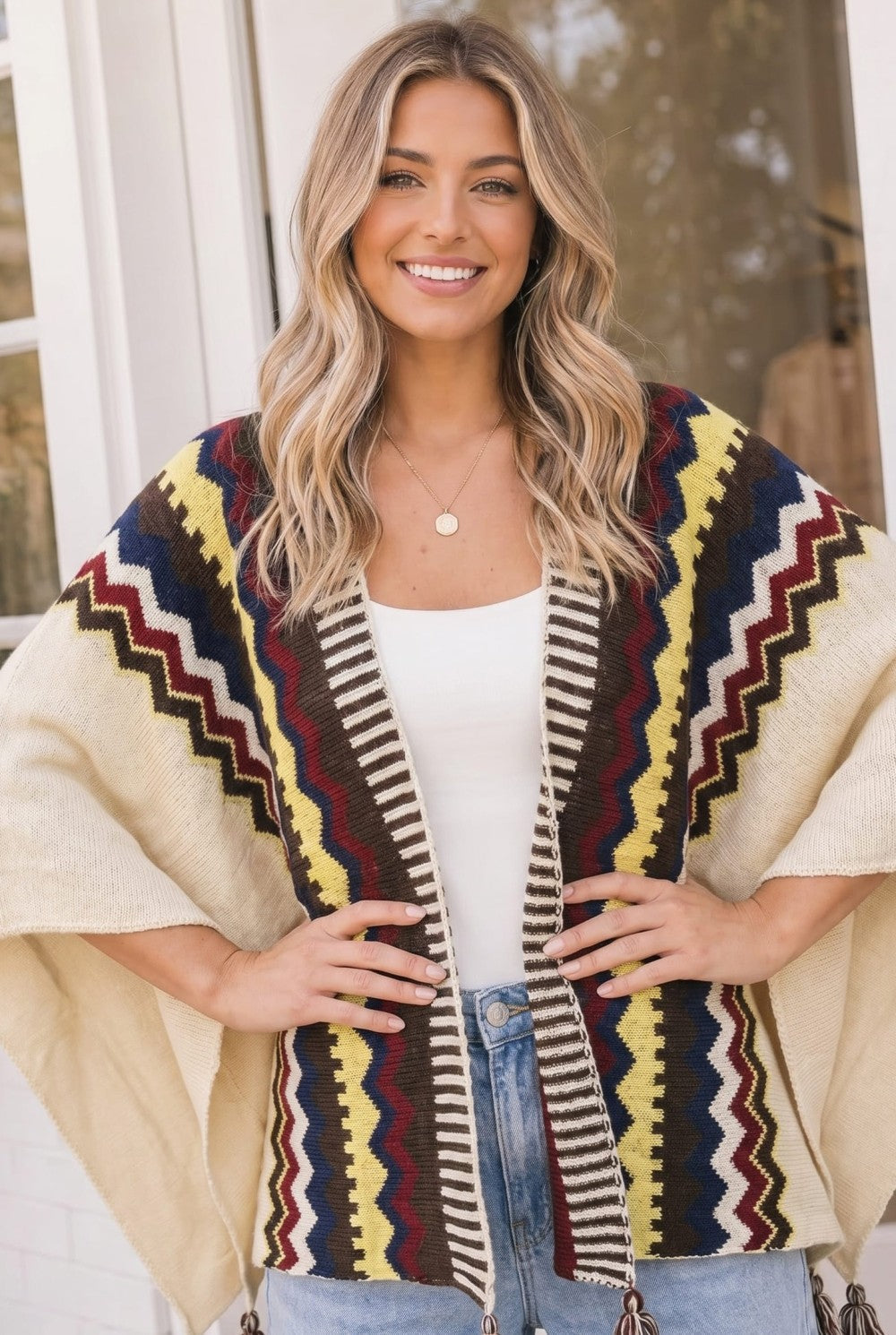 Kye Mi Chilly Nights Kimono Wrap with Tassel Tie Cardigans