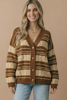 Haptics Stripe a Pose Knit Cardigan