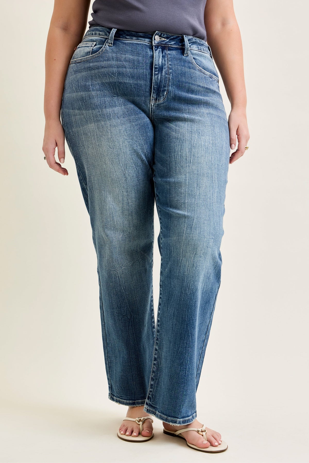 Judy Blue Holly Mid Rise Straight Womens