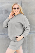 Double Take Quilted Textured Long Sleeve Top and Drawstring Shorts Set in Five Colors Sets