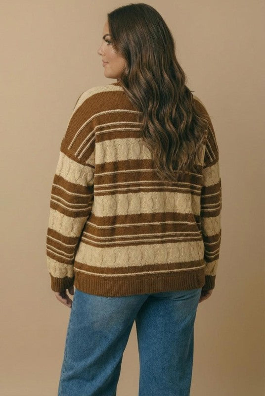 Haptics Stripe a Pose Knit Cardigan