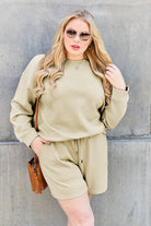 Double Take Quilted Textured Long Sleeve Top and Drawstring Shorts Set in Five Colors Sets