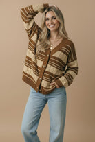 Haptics Stripe a Pose Knit Cardigan