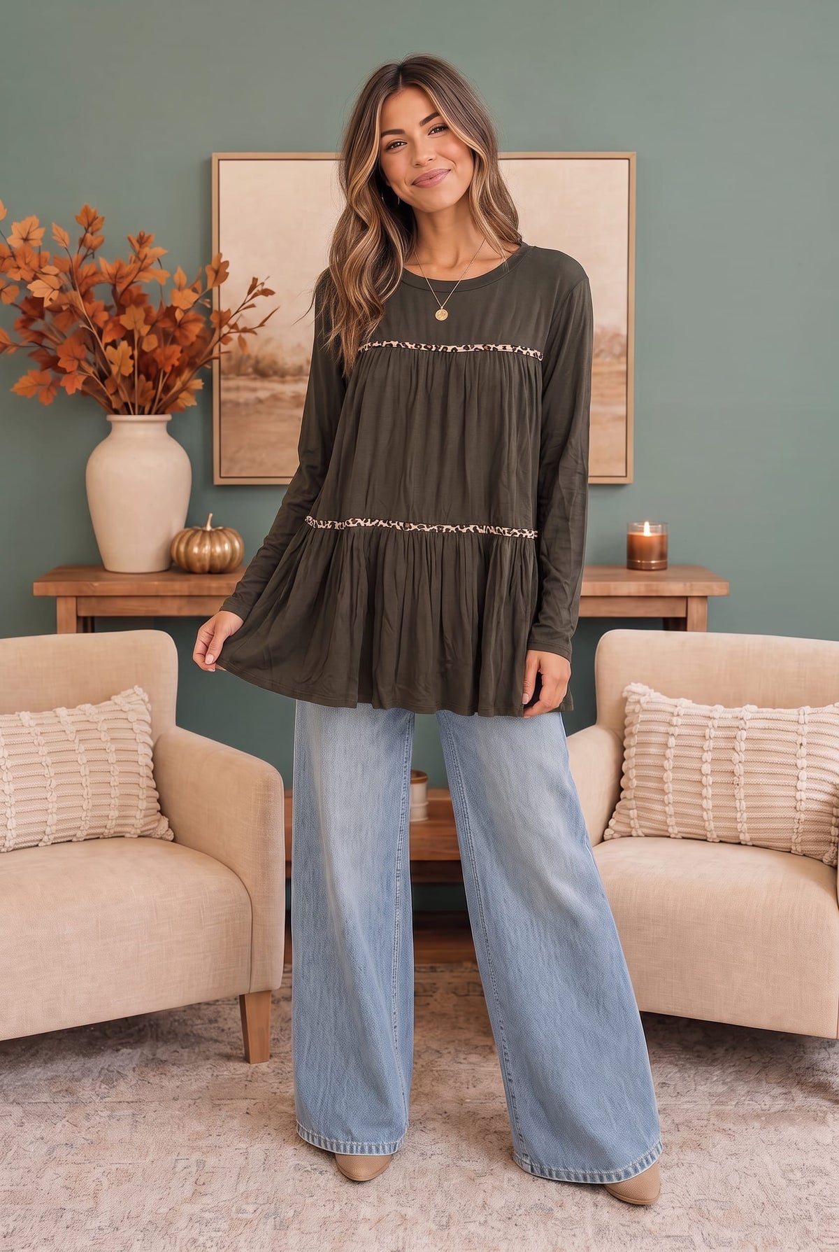 In the Details Tiered Babydoll Top Tops