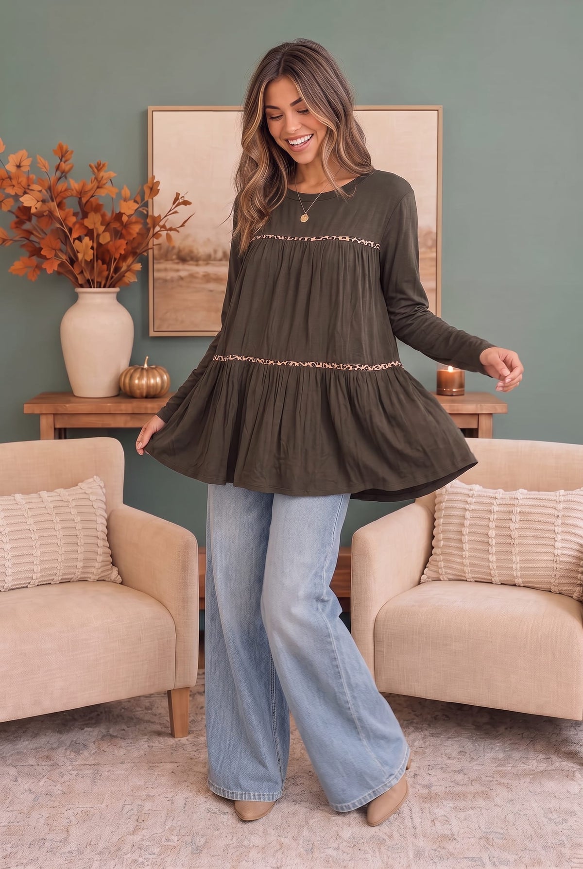 In the Details Tiered Babydoll Top Tops