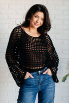 White Birch Ask Anyway Fishnet Sweater 3XL Shirts & Tops