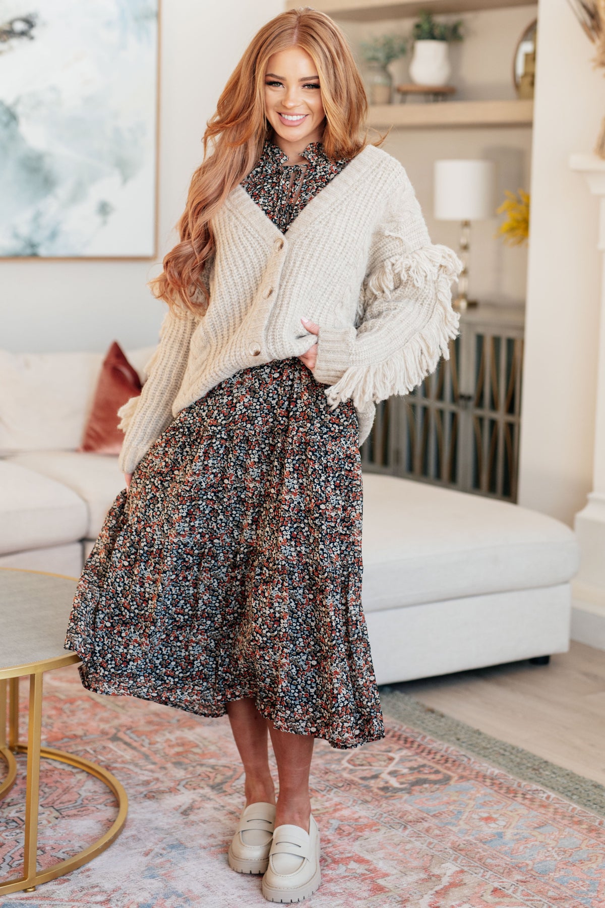 Haptics Ask Me About It Fringe Cardigan Cardigans
