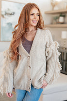 Haptics Ask Me About It Fringe Cardigan Cardigans
