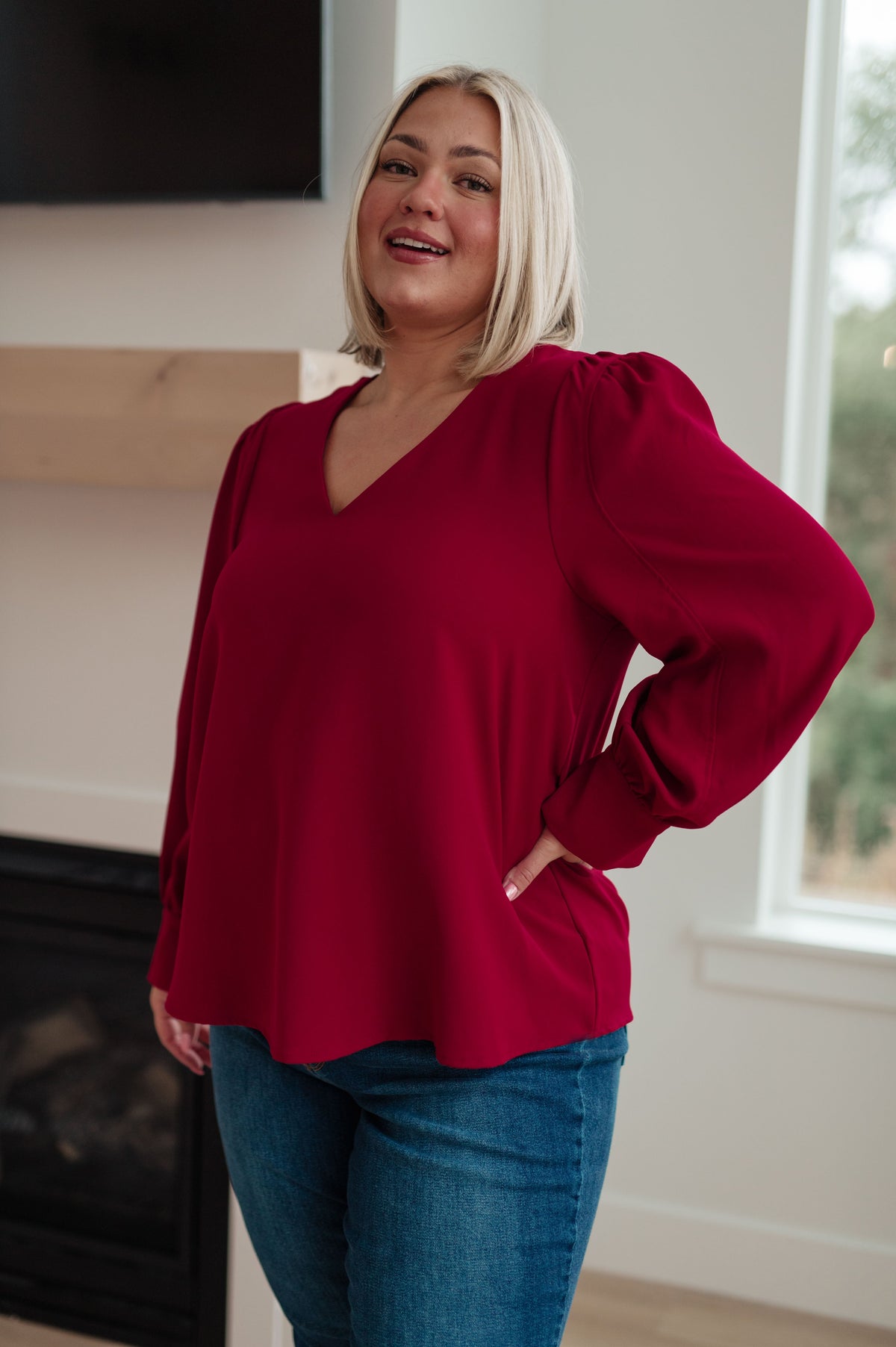 Jodifl Back in Business V-Neck Blouse Blouses