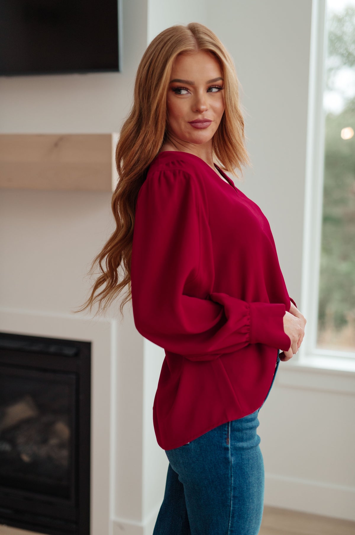 Jodifl Back in Business V-Neck Blouse Blouses