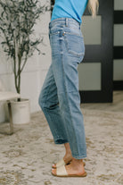 Carla High Waist Ankle Straight Jean in Break Through Blue Jeans