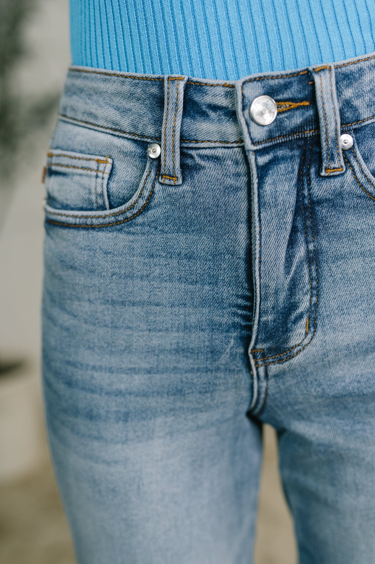 Carla High Waist Ankle Straight Jean in Break Through Blue Jeans