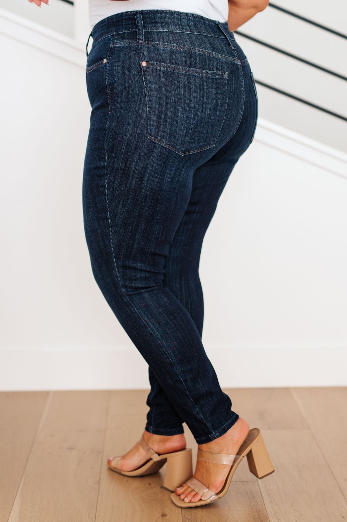 Judy Blue Celecia High Waist Hand Sanded Resin Skinny Jeans Denim