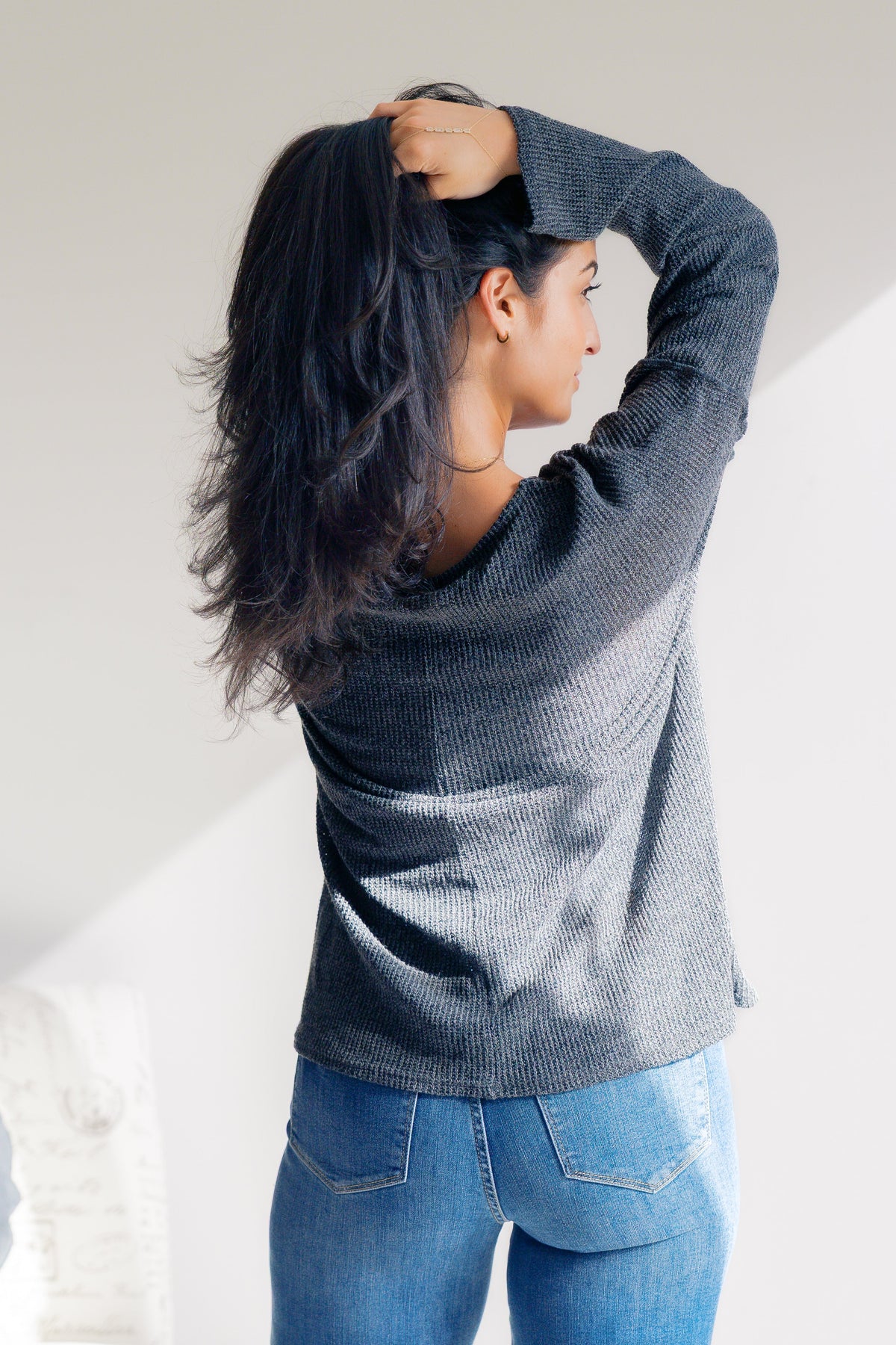 Shopin LA Charcoal Mirage Long Sleeve Sweaters