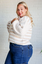 BiBi Check That Line Neutral Checkered and Stripped Cardigan Layers