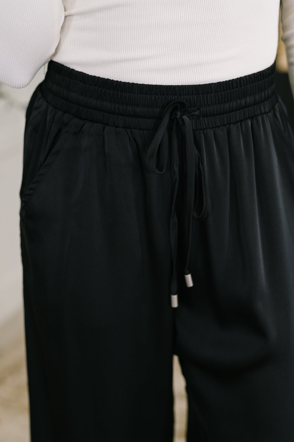 Jodifl City Ease Wide Leg Bottoms in Black Womens