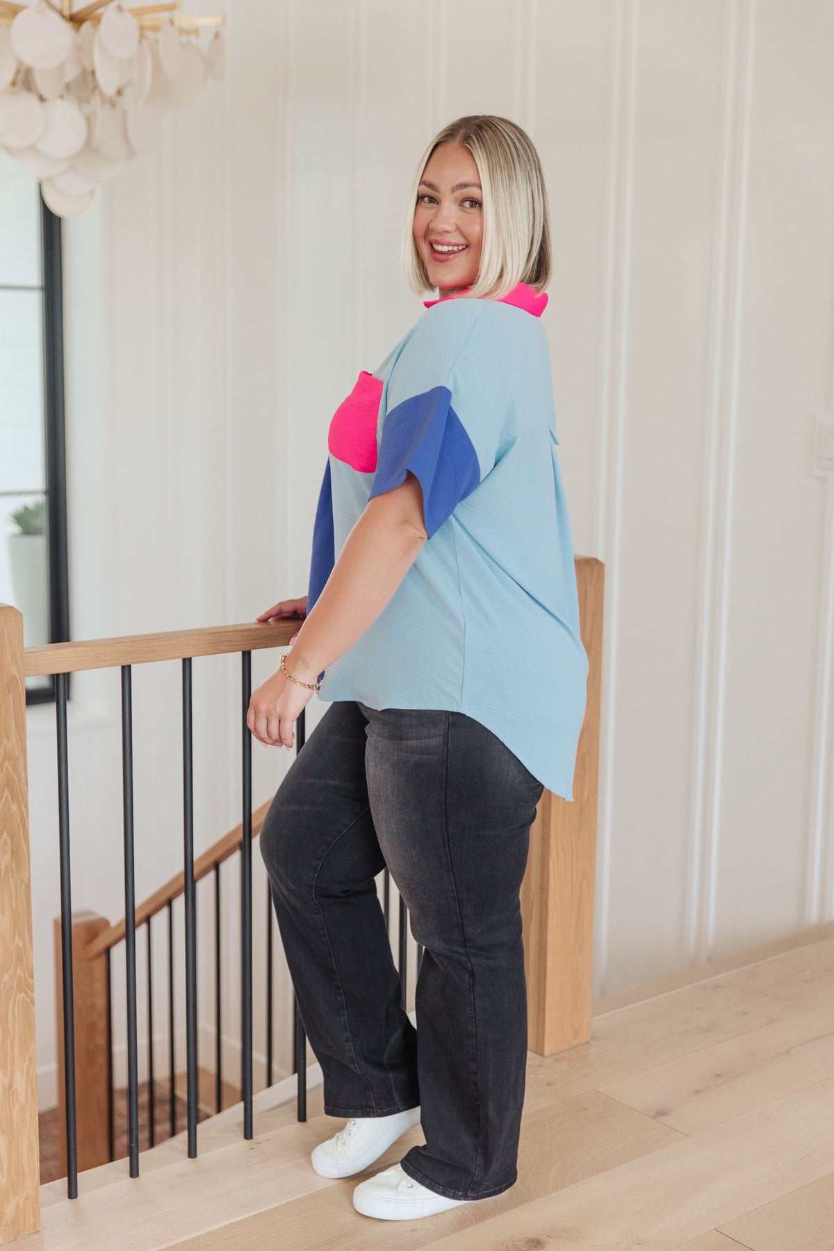Jodifl Color Me Cool Color Block Top Tops