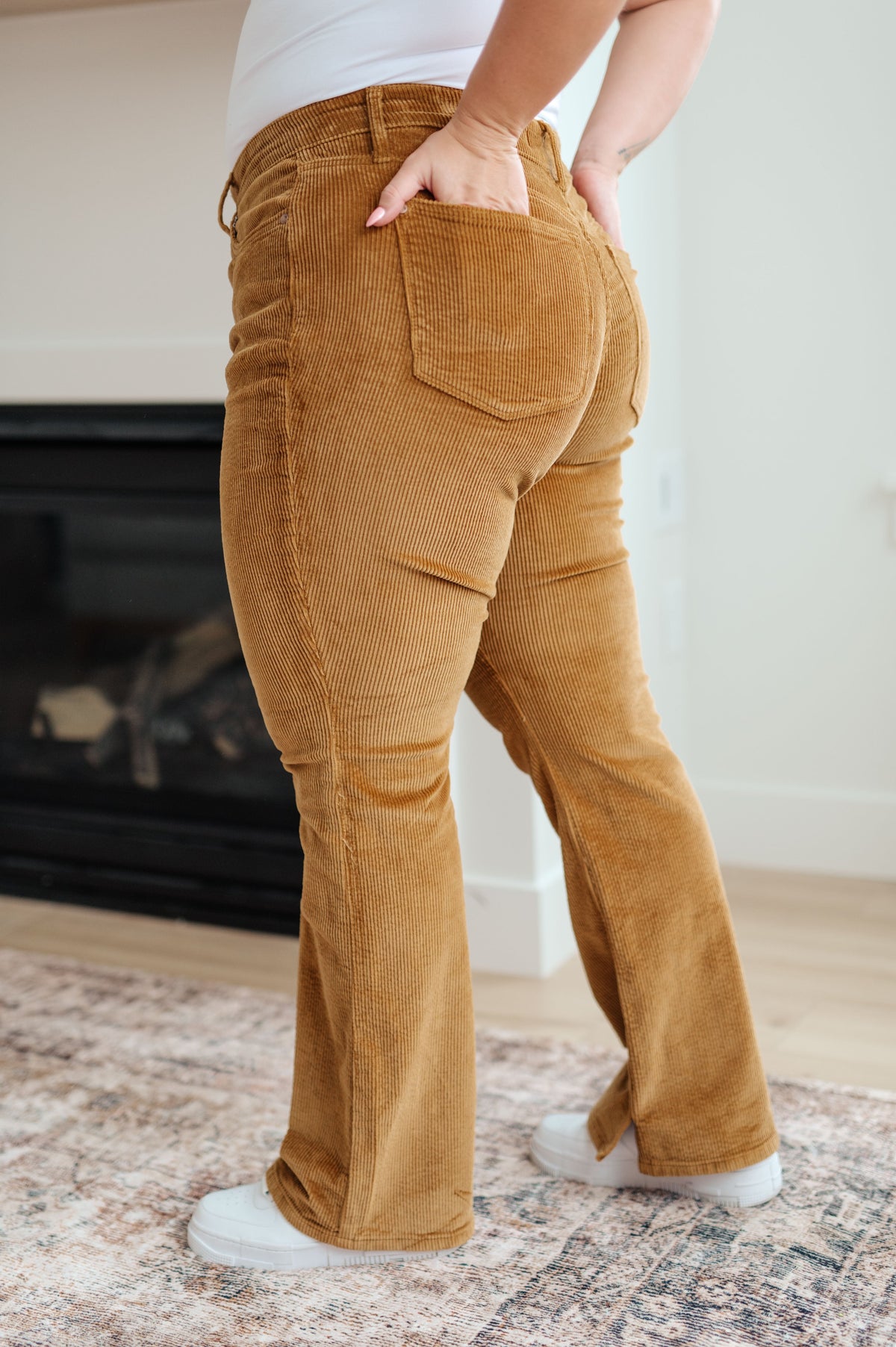 Judy Blue Cordelia Bootcut Corduroy Pants in Camel Womens