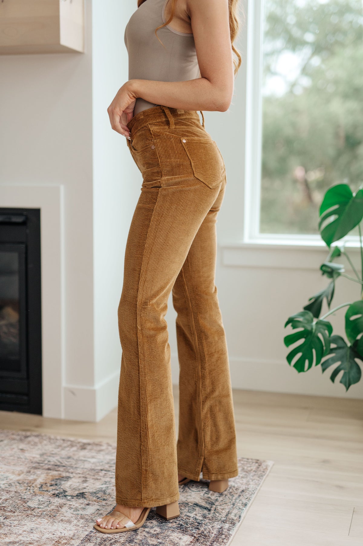 Judy Blue Cordelia Bootcut Corduroy Pants in Camel Womens