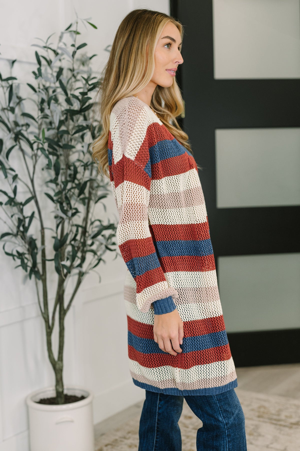 Definitely Dapper Striped Knit Cardigan Cardigans