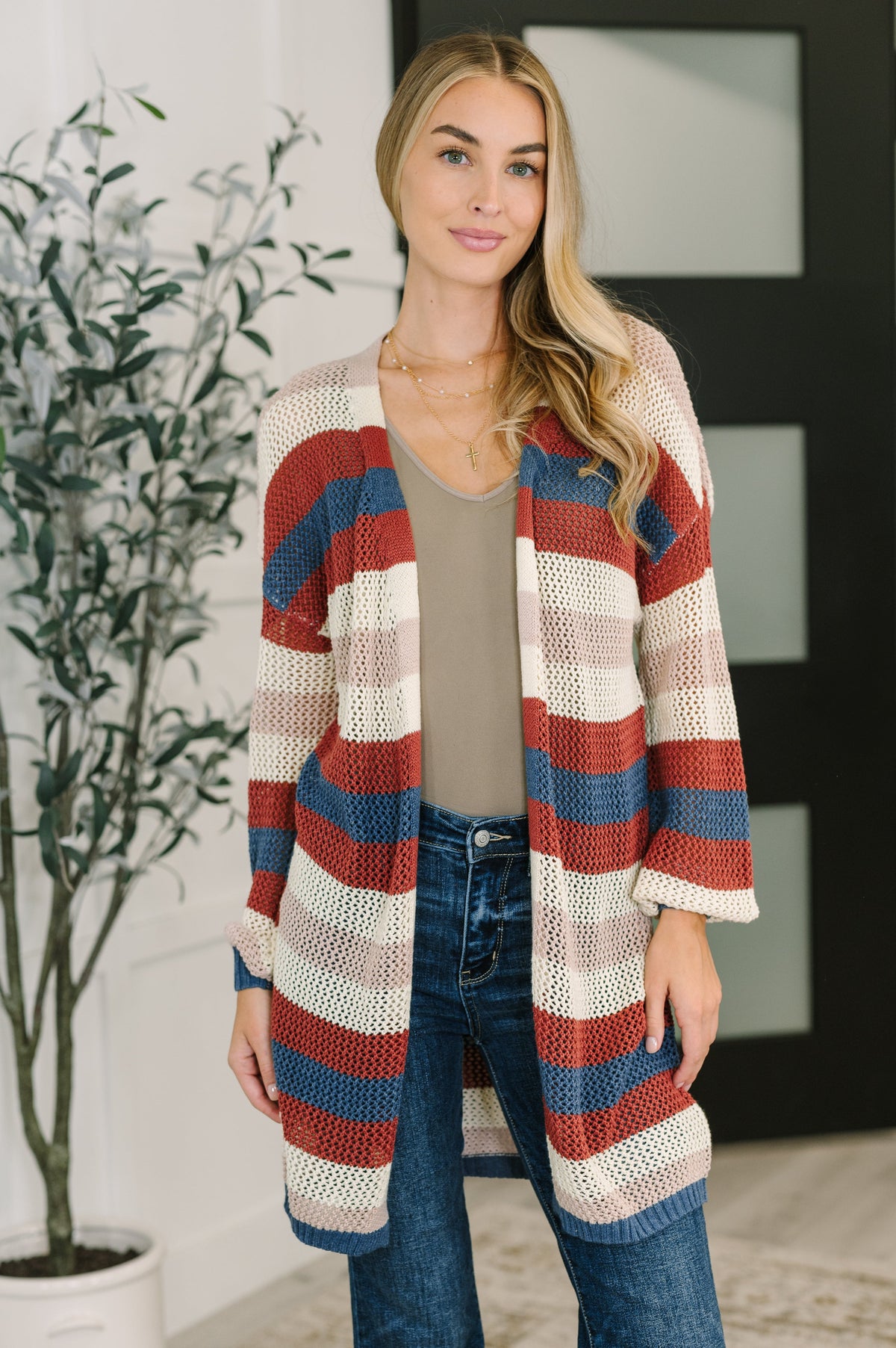 Definitely Dapper Striped Knit Cardigan Cardigans