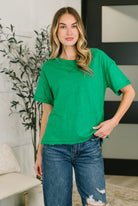 Zenana Effortless Edit Boxy Tee in Kelly Green Womens