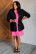 Jodifl Every Day Blazer in Black with Leopard Accent Layers