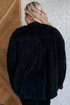 Jodifl Fantastic in Fleece Button Up Jacket in Black Layers