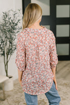Heimish Favorite Florist Split Neck Half Sleeve Top Tops