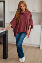 White Birch Forgive Me Cowl Neck Poncho Layers