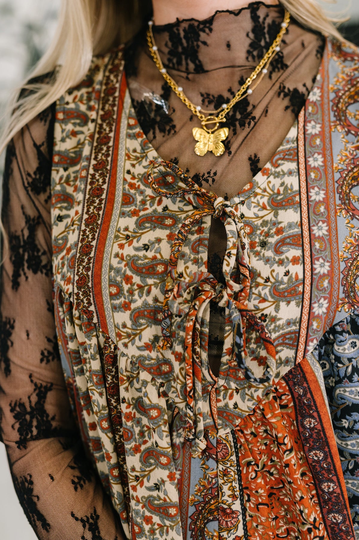 Haptics Going with the Flow Mixed Print Jumpsuit Womens