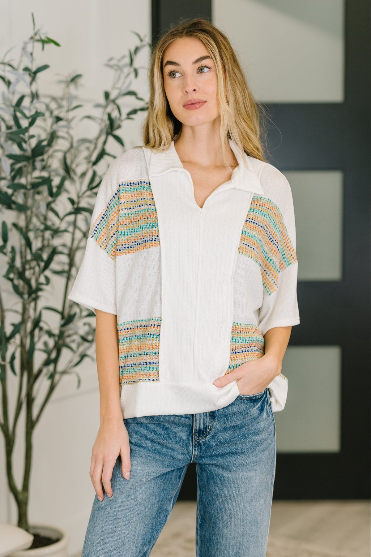 Haptics Good For Me Collared Knit Top Womens