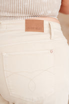 Judy Blue Greta High Rise Garment Dyed Shorts in Bone Denim