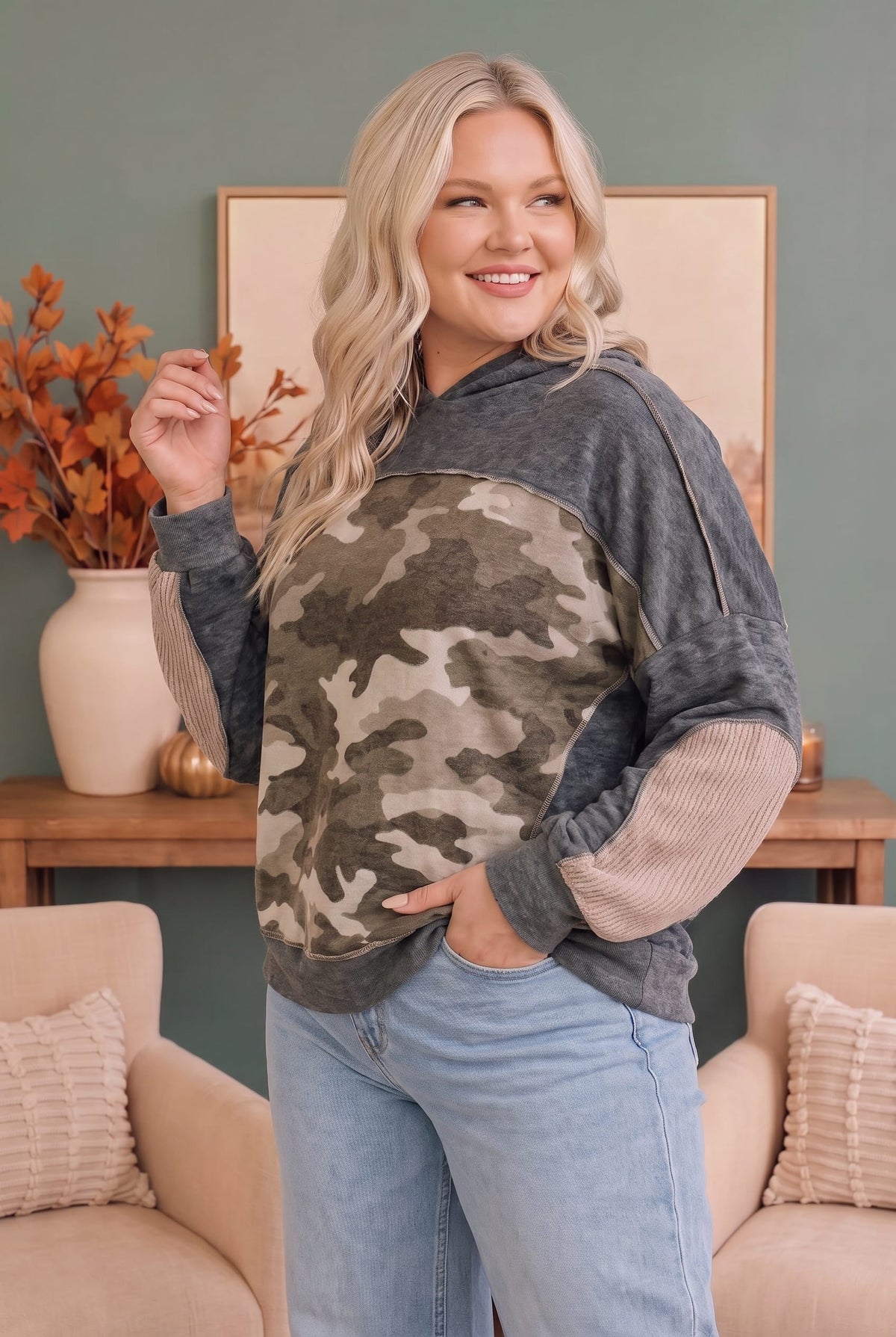 Haptics Catch Me If You Can Hoodie with Ribbed Sleeves