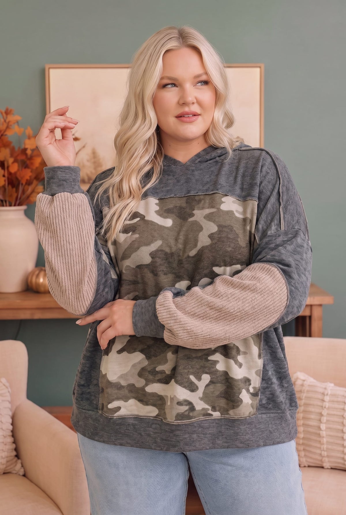 Haptics Catch Me If You Can Hoodie with Ribbed Sleeves