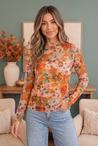 Haptics Mums the Word Mesh Floral Top Tops